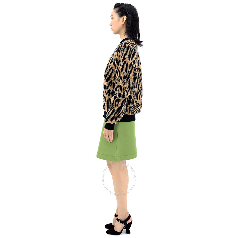 Shop Burberry Cedar Green Double-faceed Neoprene A-line Skirt