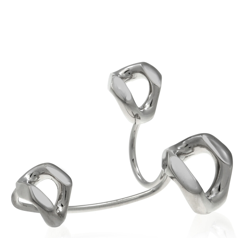 Burberry Chain Link Palladium-plated Trio Ring