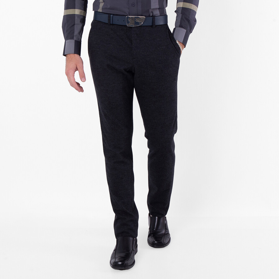 Charcoal Melange Savile Trousers