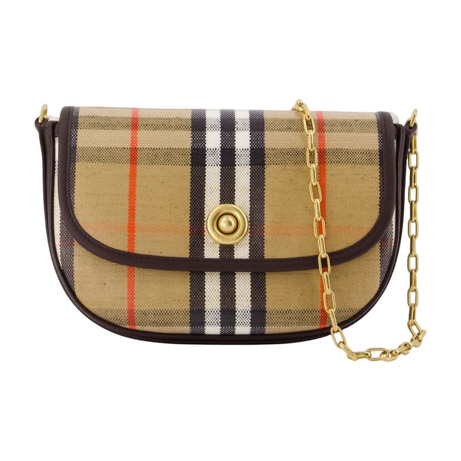 Burberry Check Canvas Crossbody Bag — Beige 8128024 5045762192100