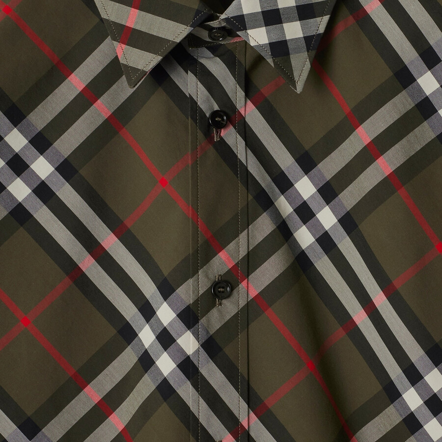 Burberry Check Cotton Poplin Shirt In Multi
