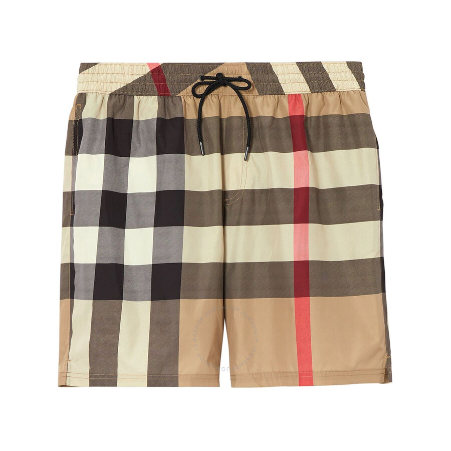 Burberry Check Drawcord Swim Shorts, Size XXLarge 8017294