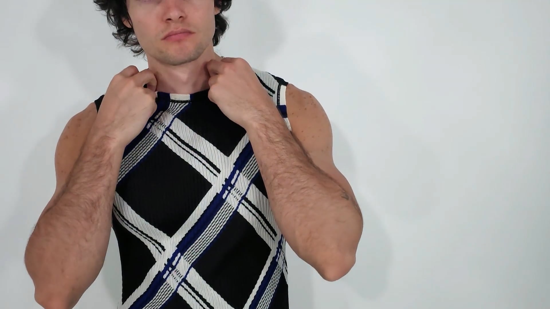 Burberry Check Jacquard-Knitted Silk Vest, Size Small 8087291