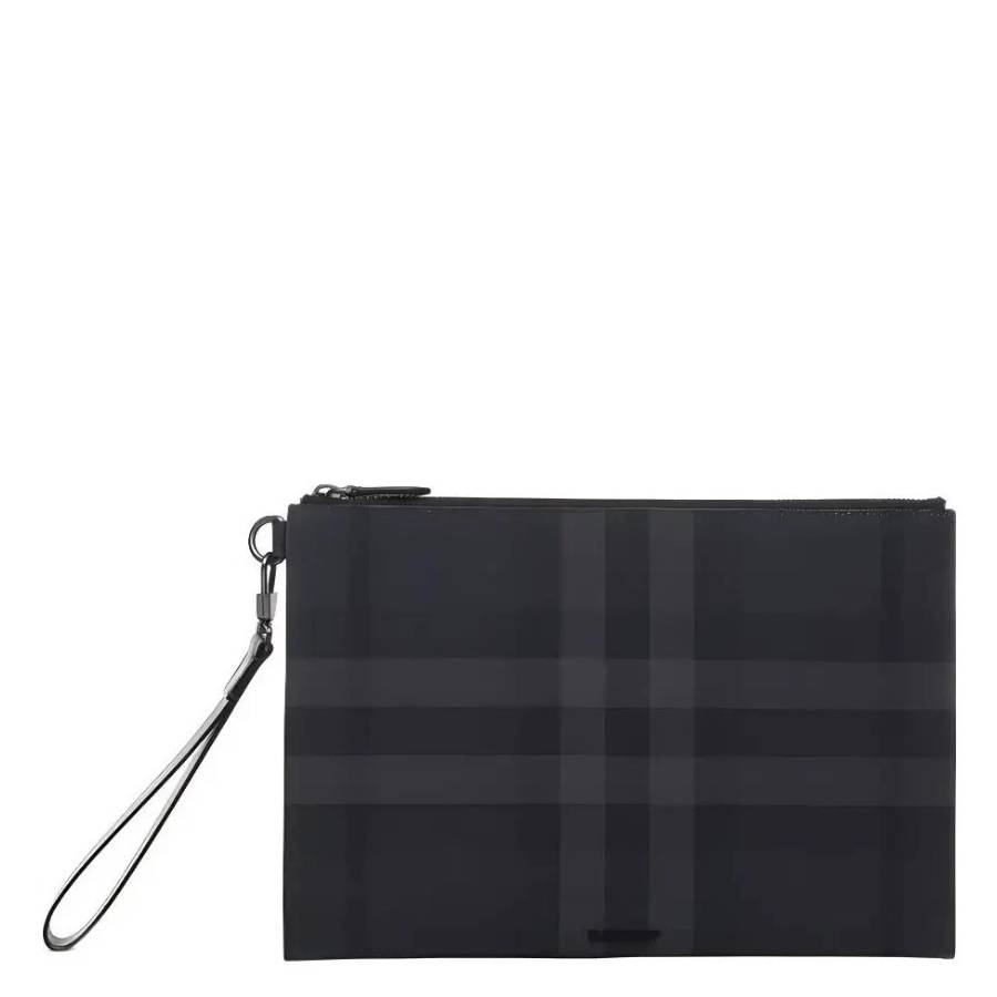 Burberry Check Pattern Coated Canvas Clutch 8074693 5045704090099