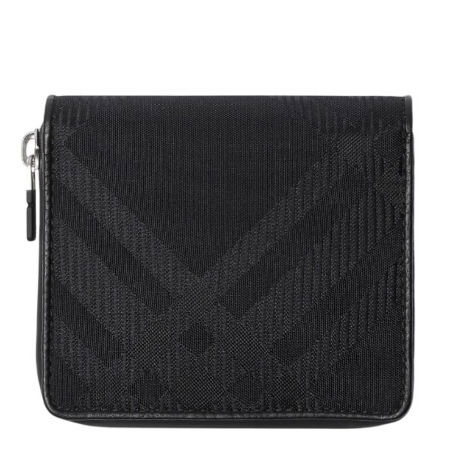 Burberry Check Pattern Jacquard Medium Zip Wallet 8083404