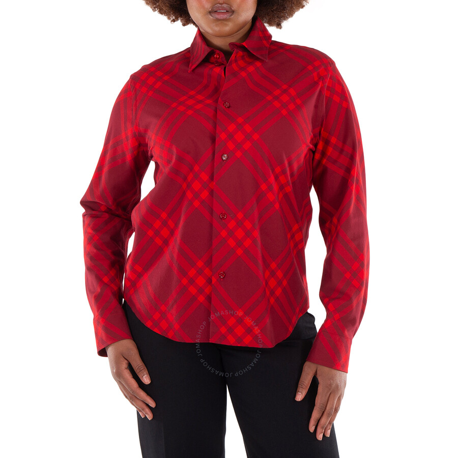 Burberry Check Pattern Long Sleeve Shirt, Brand Size 2 (US