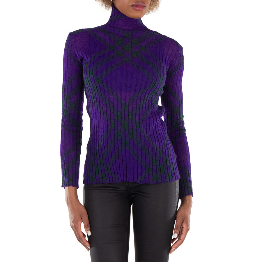 Check Pattern Long Sleeve Sweater
