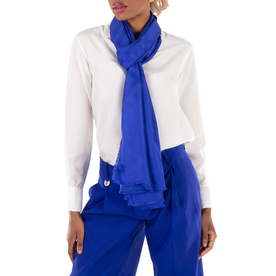 Check Pattern Silk Scarf