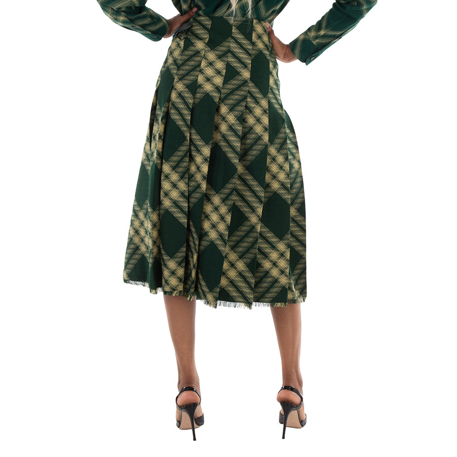 Check Pattern Wool Skirt, Brand Size 4 (US Size 2)