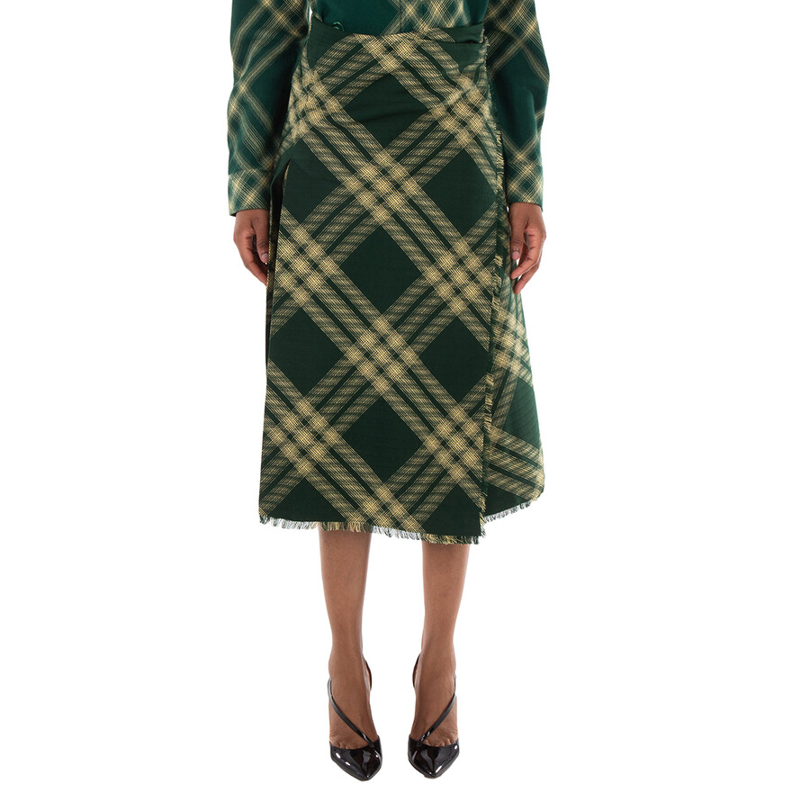 Check Pattern Wool Skirt, Brand Size 4 (US Size 2)