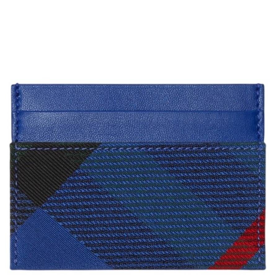 Burberry Check Print Leather Card Holder In Pink