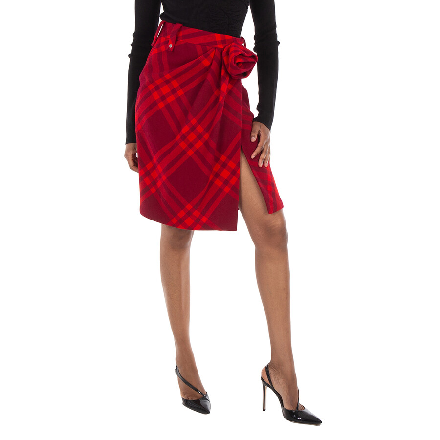 Check Print Wool Skirt, Brand Size 2 ( US Size 0 )