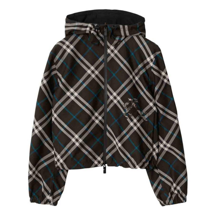 Burberry Check Reversible Cropped Jacket, Size XX-Small 8092685