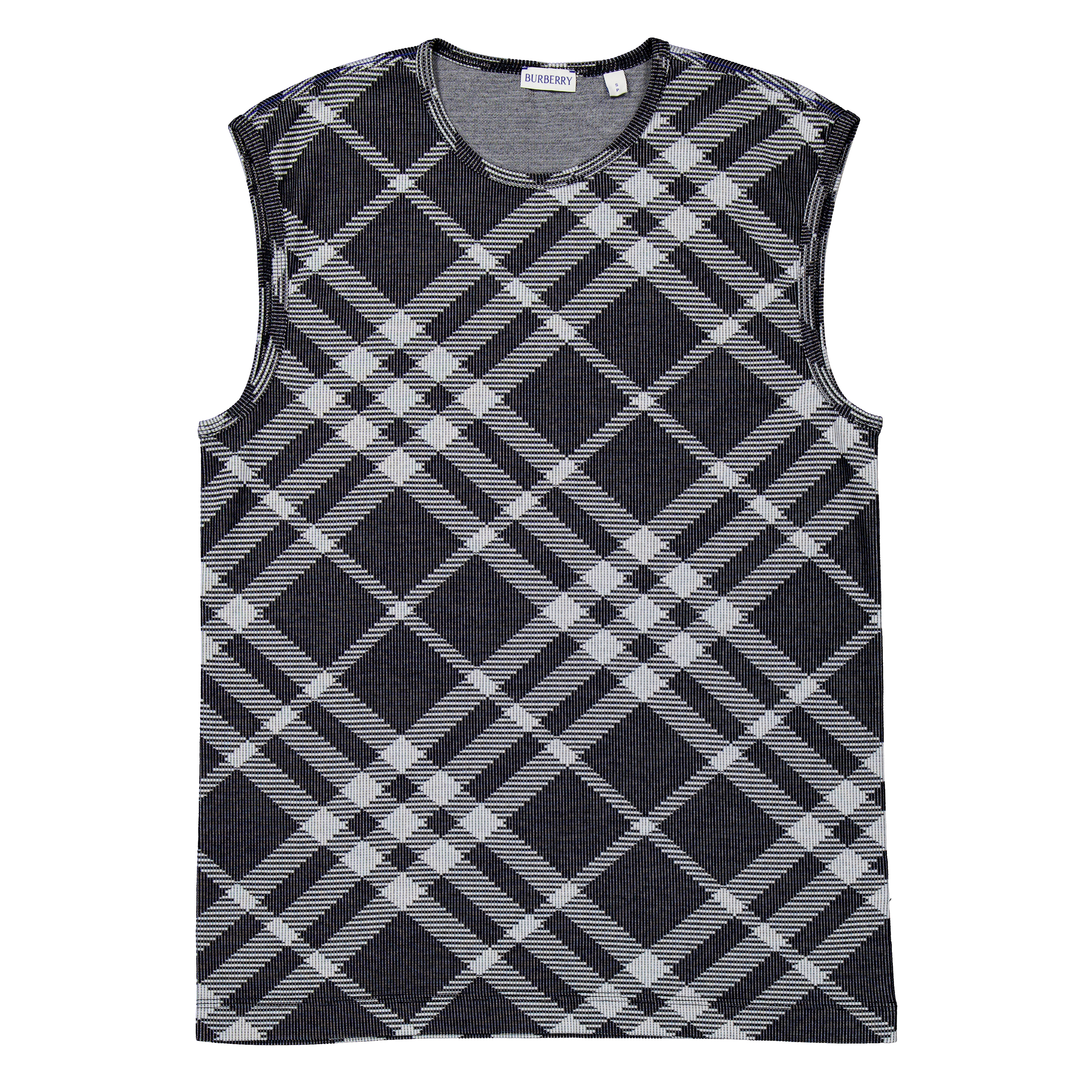Burberry Check Stretch Cotton Blend Tank Top, Size Small 8088092