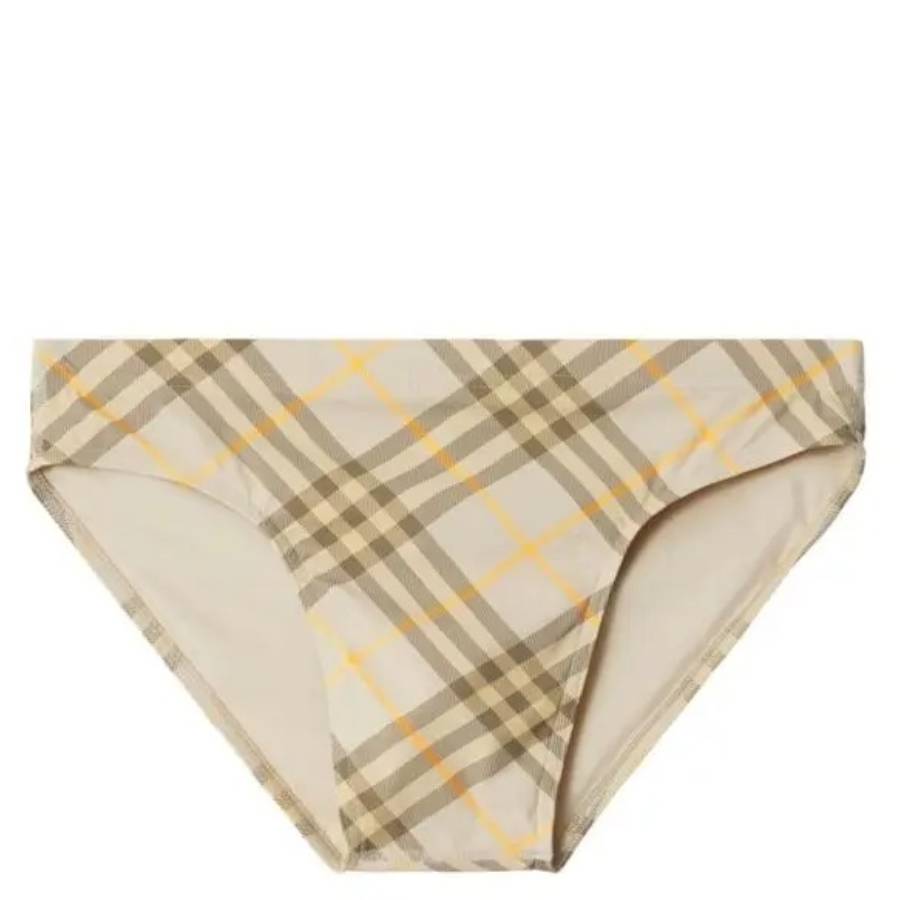 Burberry Check Stretch Nylon Swim Briefs, Size X-Small 8090051