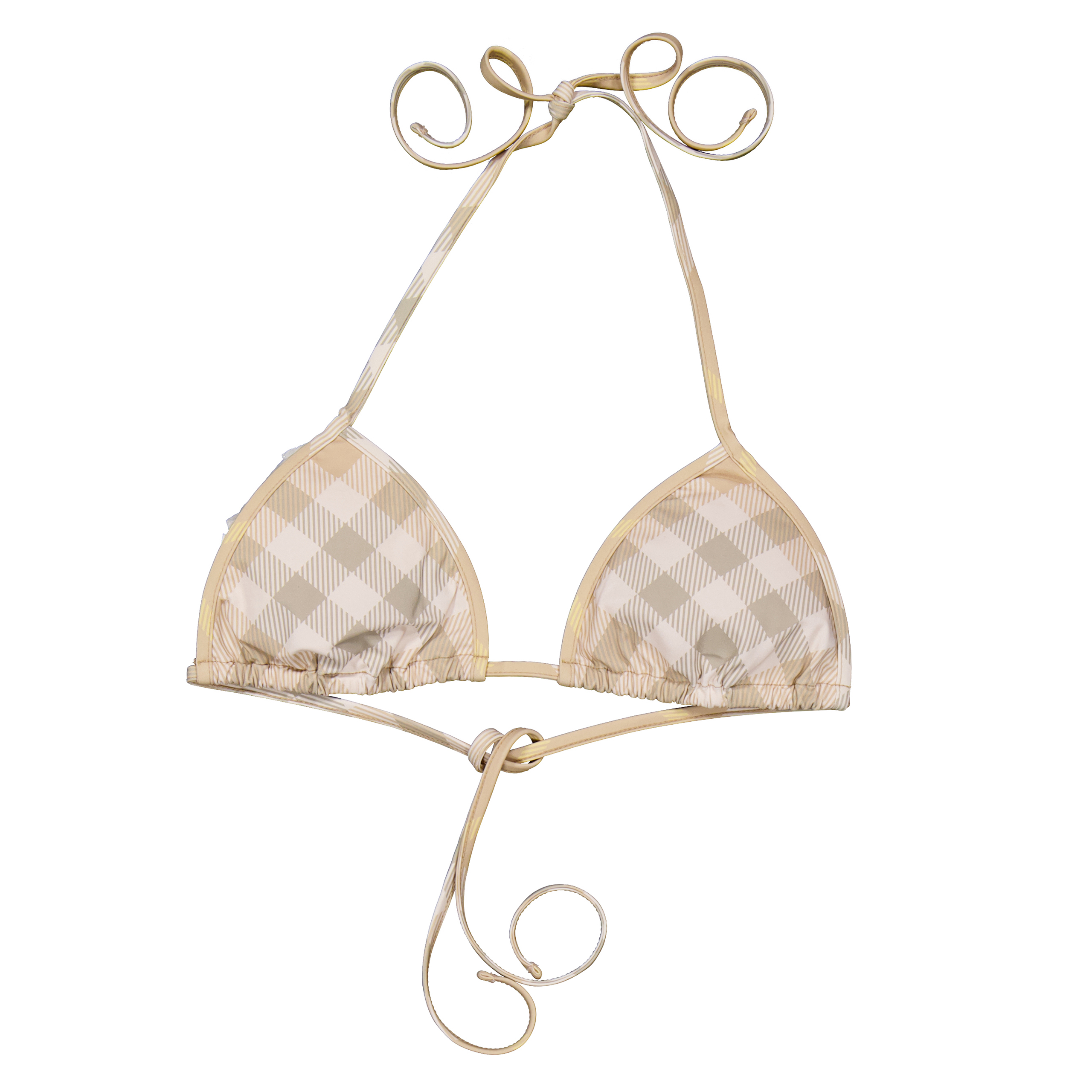 Burberry Check Triangle Bikini Top, Size Small 8082751 - Clothing