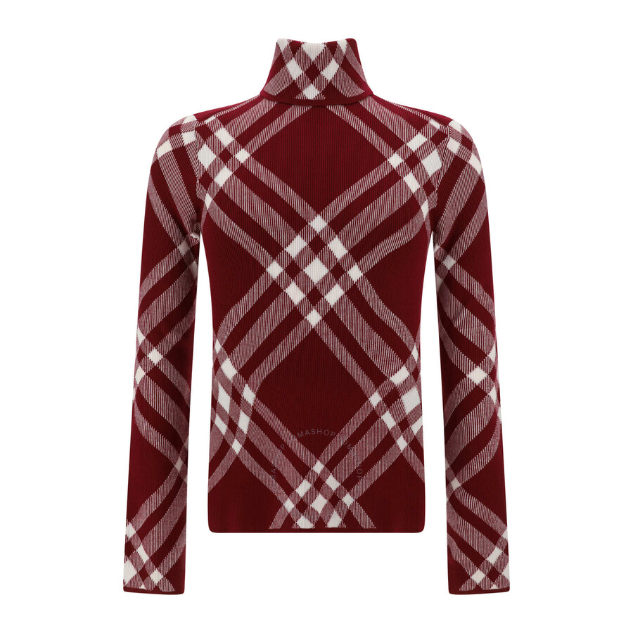 Burberry Check Wool Blend Turtleneck