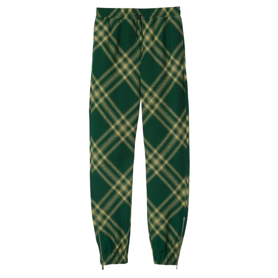 チノパンツ BURBERRY Check pants Green 8082034 Burberry Outlet: Trousers men - Green | Burberry trousers