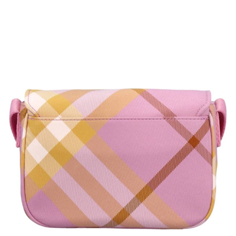 Burberry Checked Foldover-top Courier Bag In Pink