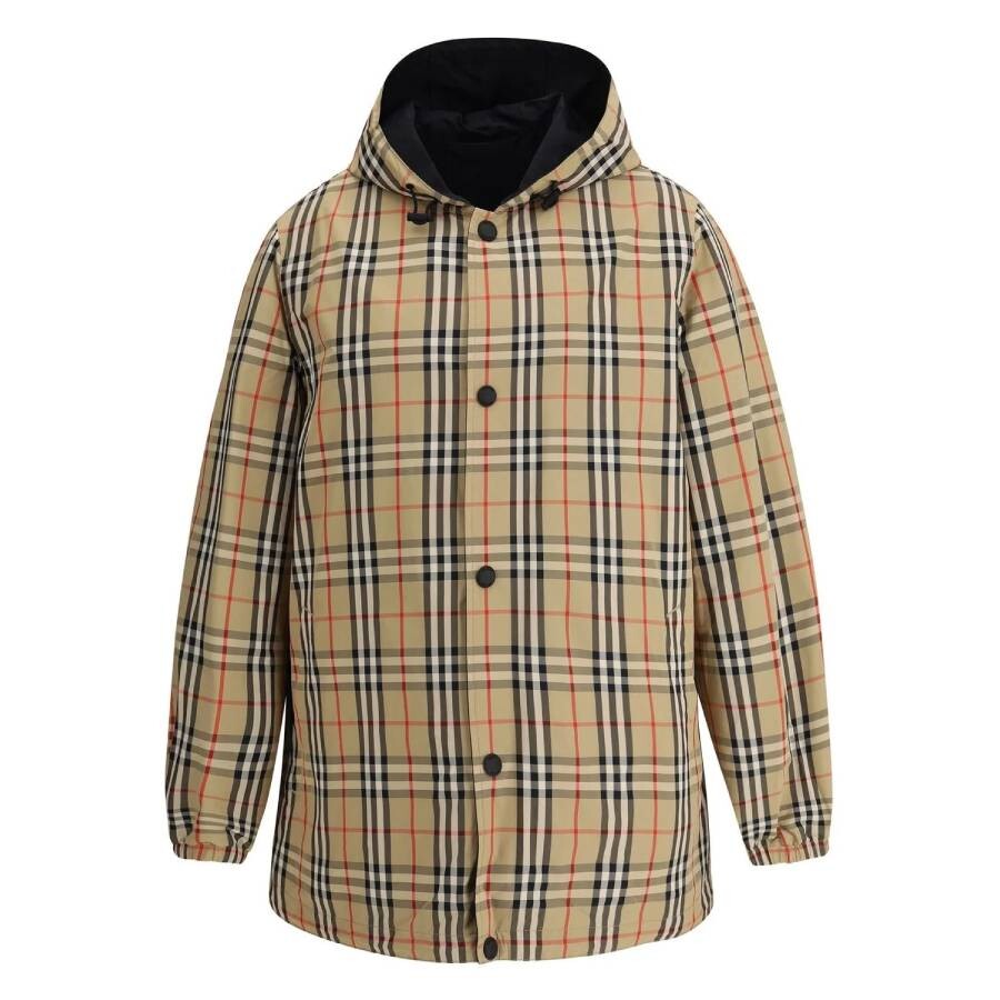Checked Reversible Hooded Jacket