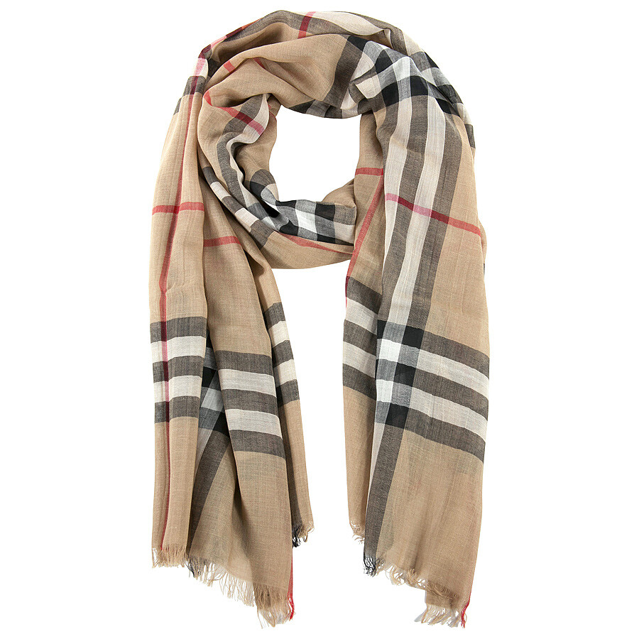 Checked Wool and Silk-blend Scarf