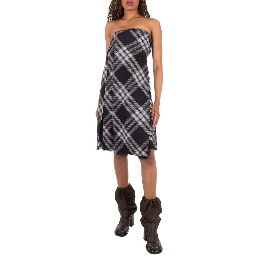 Checked Wrap Minidress