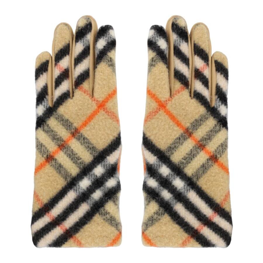 Burberry Checkered Panel Wool Gloves