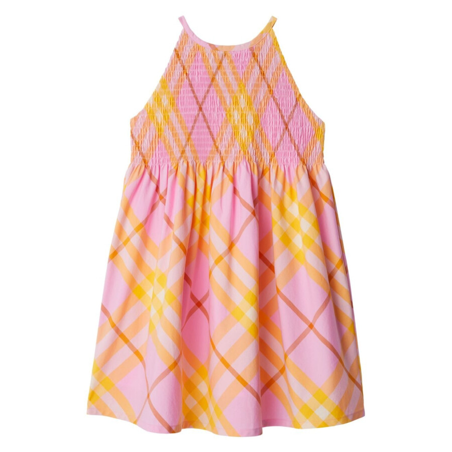 Kids Checkered Sleeveless Cotton Dress