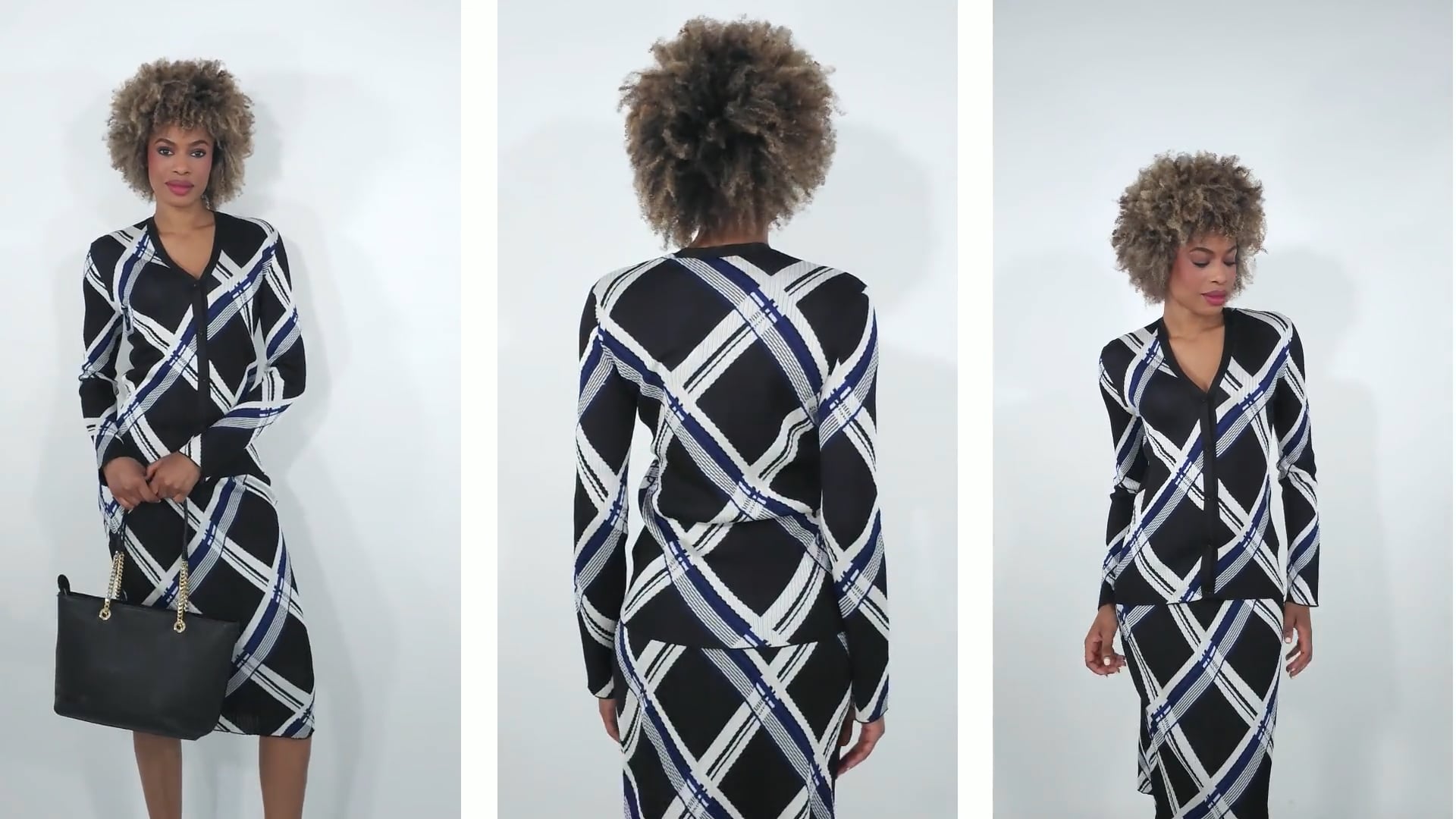 BURBERRY Vネックワンピース 6Y Burberry Check-Jacquard V-Neck Silk Cardigan, Size XX-Small