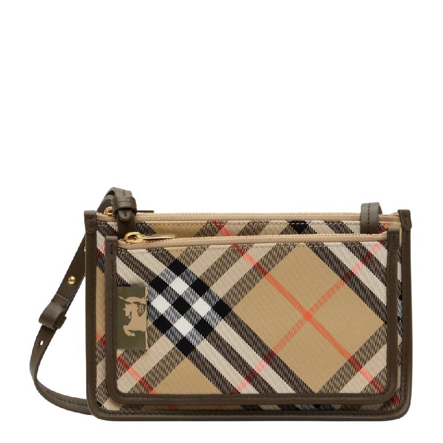 Burberry Check-Pattern Jacquard Crossbody Sling Bag 8098199