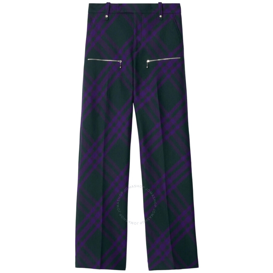 Burberry Check-pattern Wool Trousers
