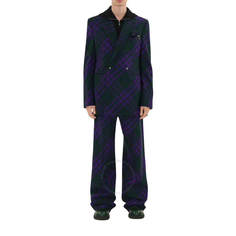 Burberry Check-pattern Wool Trousers