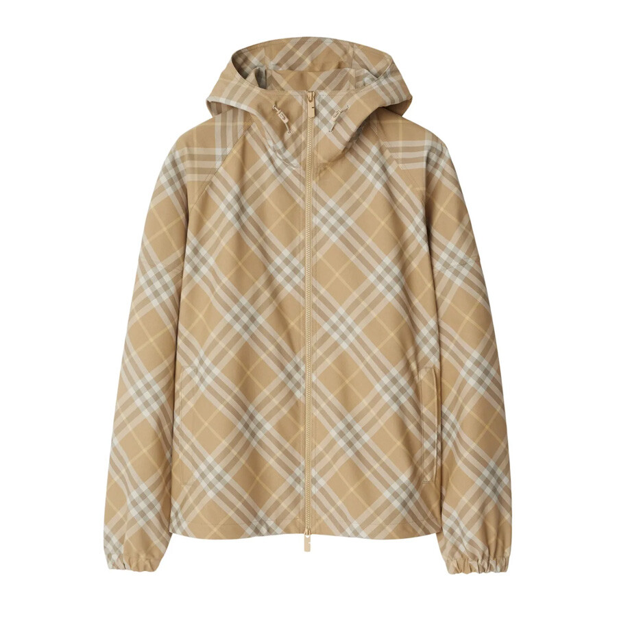 Check-Print Hooded Jacket