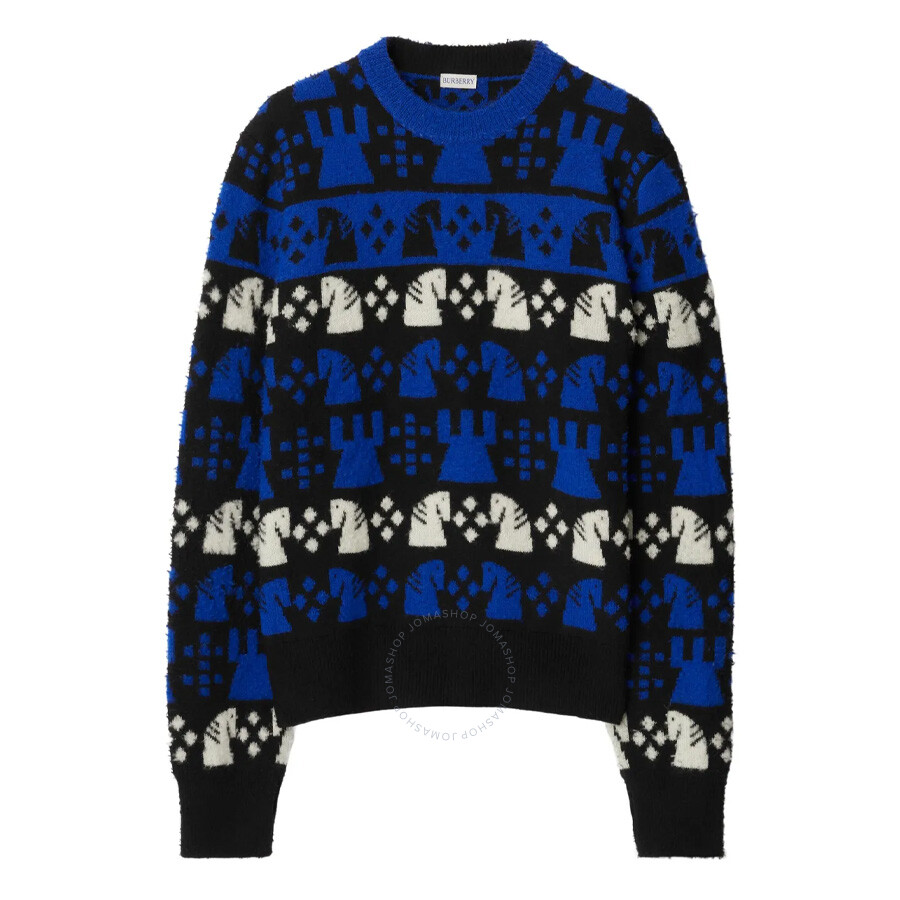 Burberry Geometric Crew Neck Intarsia Knit Sweater
