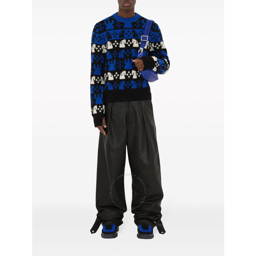 Burberry Geometric Crew Neck Intarsia Knit Sweater