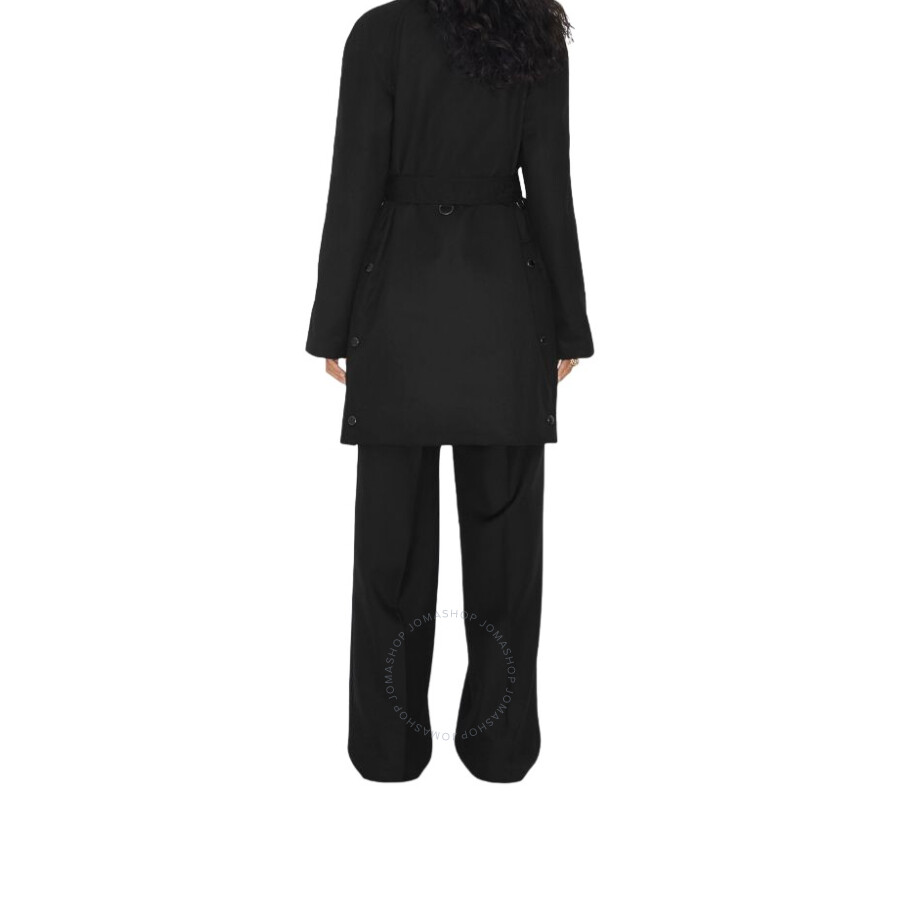 Burberry Cotton Ekd Embroidered Waxed Coat In Black