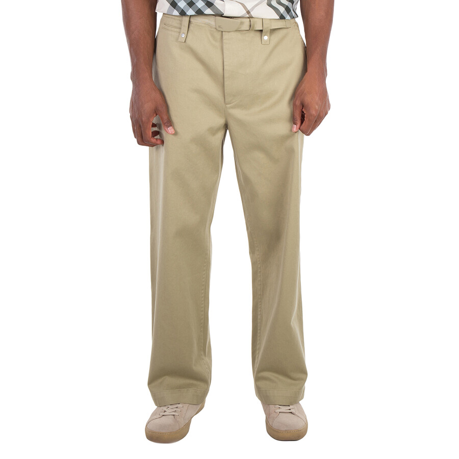 Burberry Cotton Satin Tailored Trousers, Size X-Large