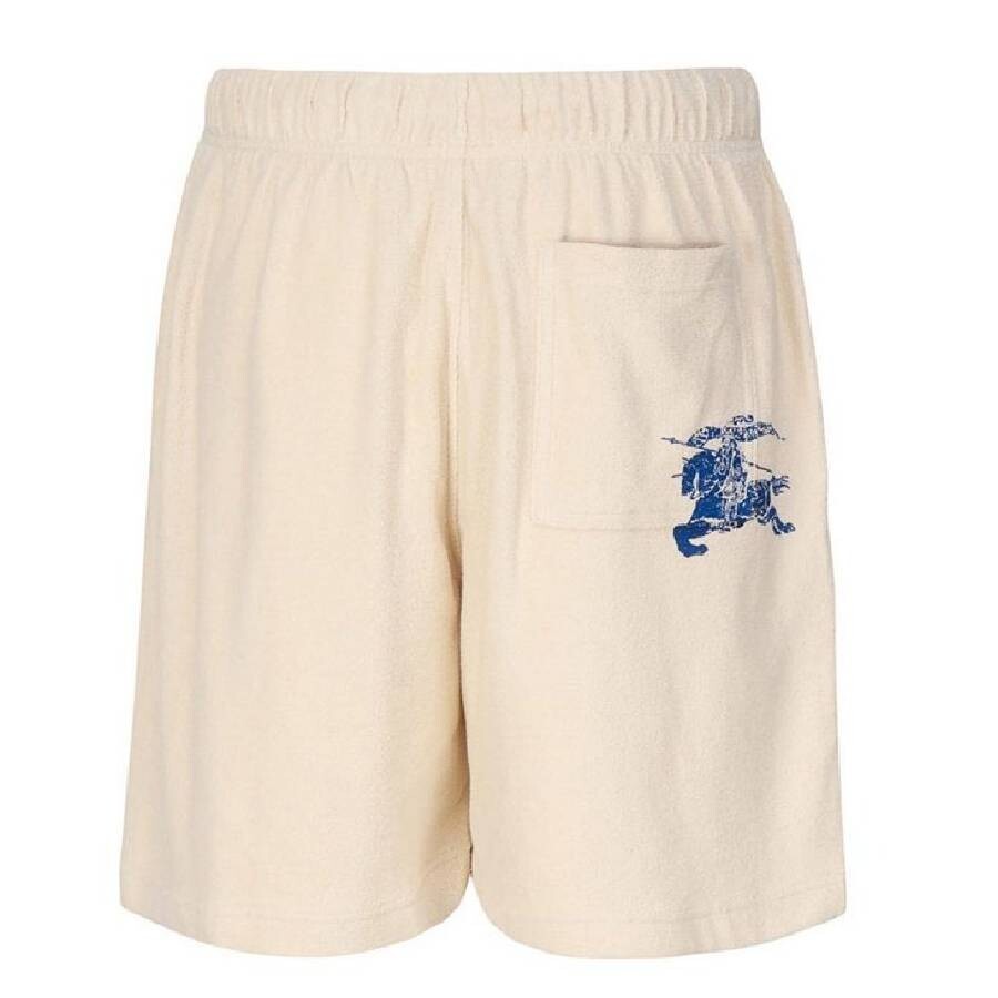 Burberry Solid Color Shorts With Equestrian Knight Print