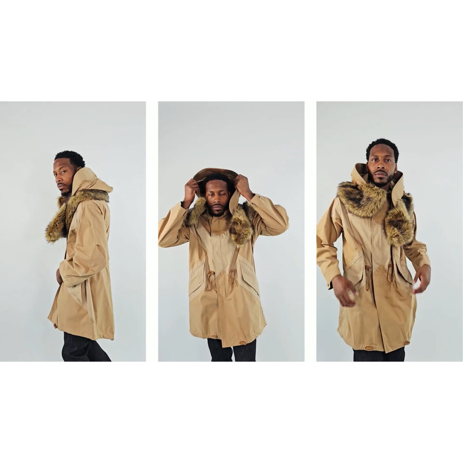 Burberry Cotton-twill Blend Parka Coat With Detachable Hood, Brand