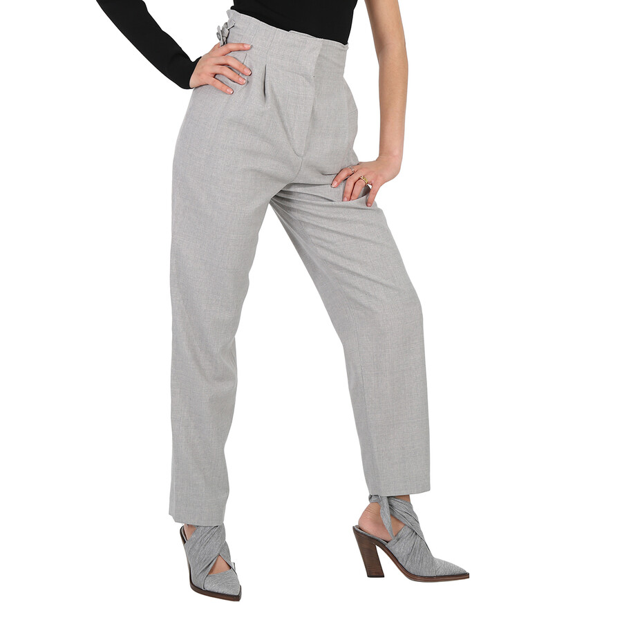 Burberry Cut-out Detail Wool Tailored Trousers In Red