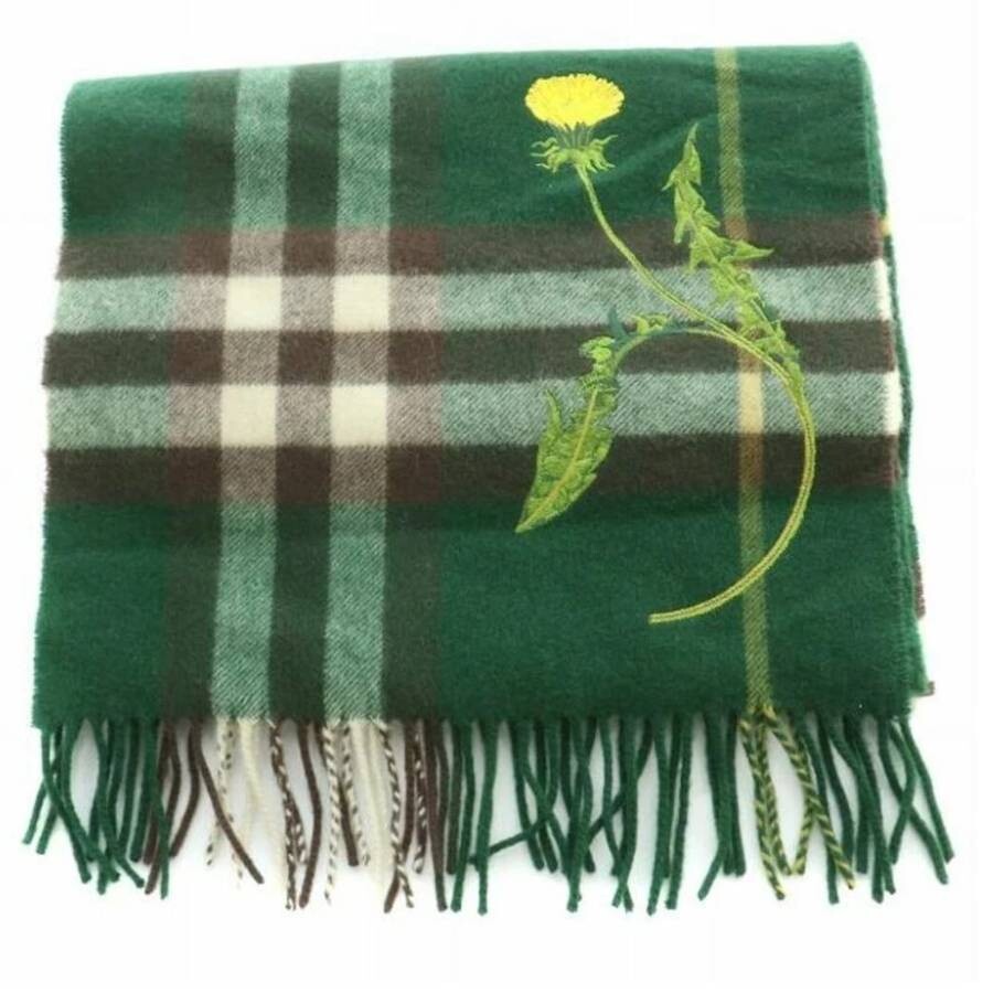 スカーフ Burberry Ekd Check Scarf - Burberry - Wool - Green 8D071402-221D-4E1D-9E44-