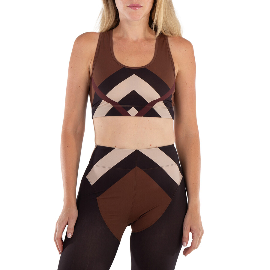 Dark Birch Brown Immy Chevron Check Print Cropped Top