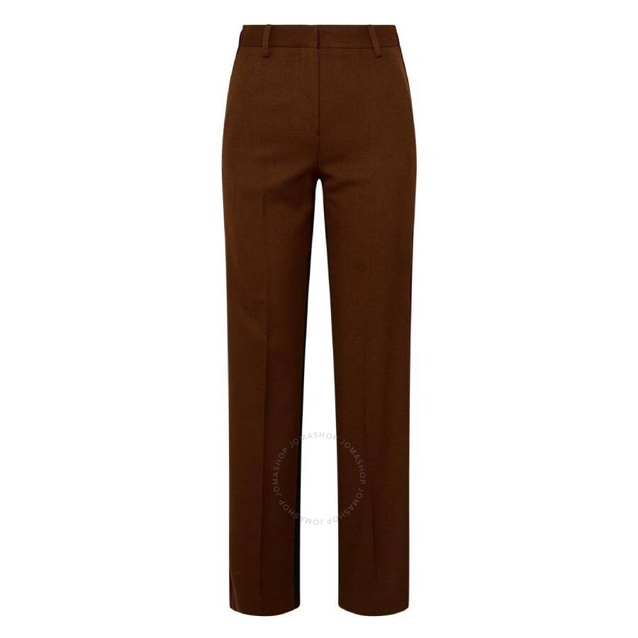 Burberry Brown Wool Blend Lottie Pants Women In Brown