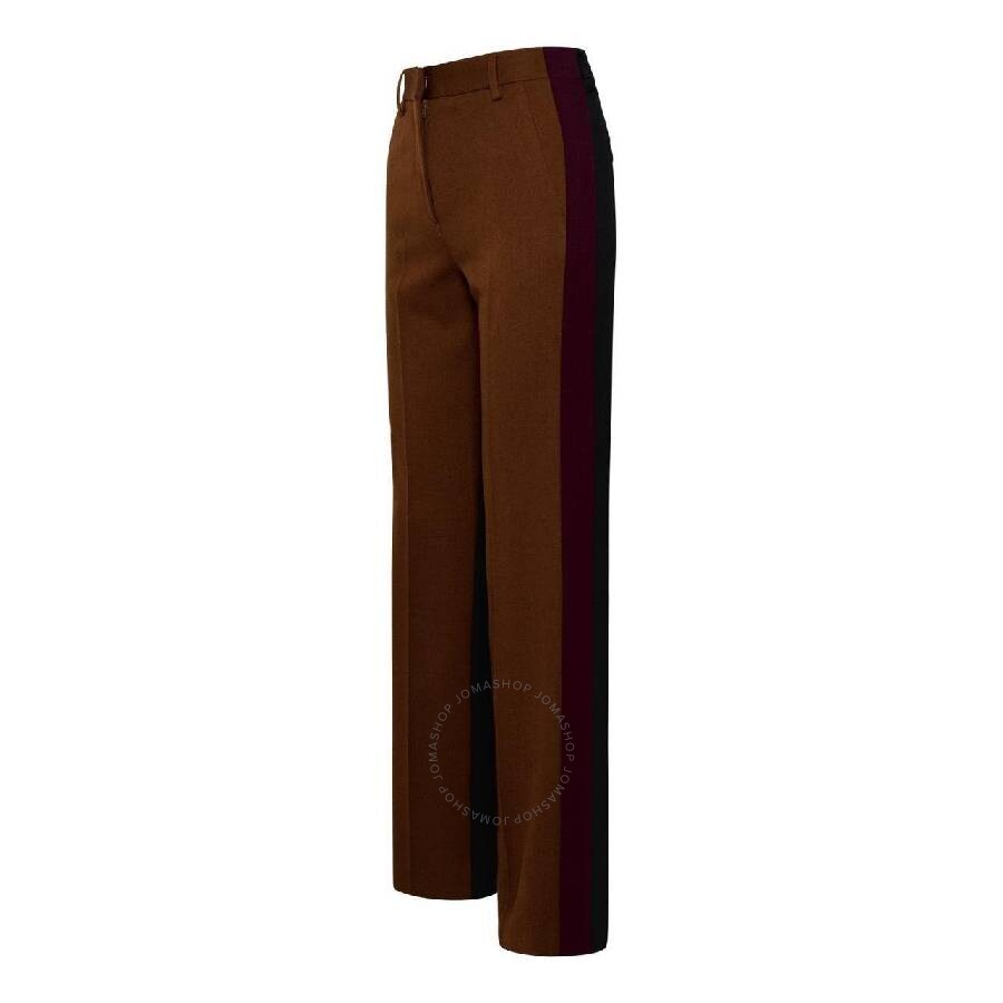 Burberry Brown Wool Blend Lottie Pants Women In Brown