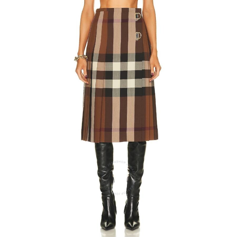 Burberry Winifred Check Skirt In Brown