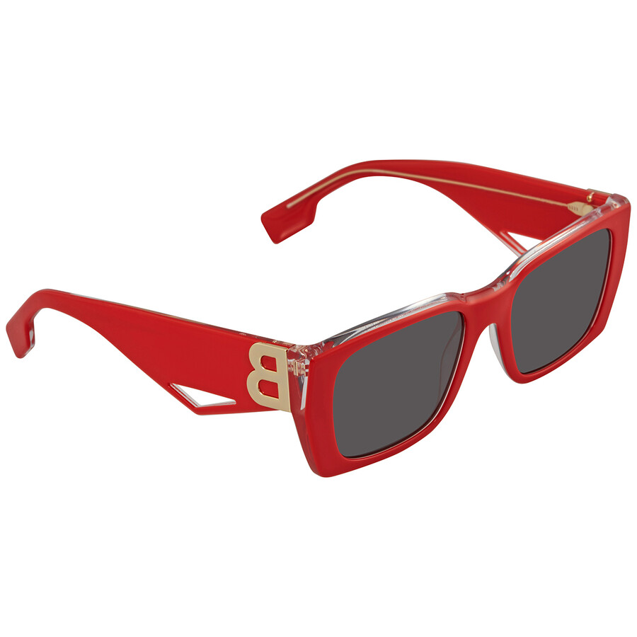 Burberry Dark Grey Rectangular Ladies Sunglasses Be4336 392287 53 In Multi