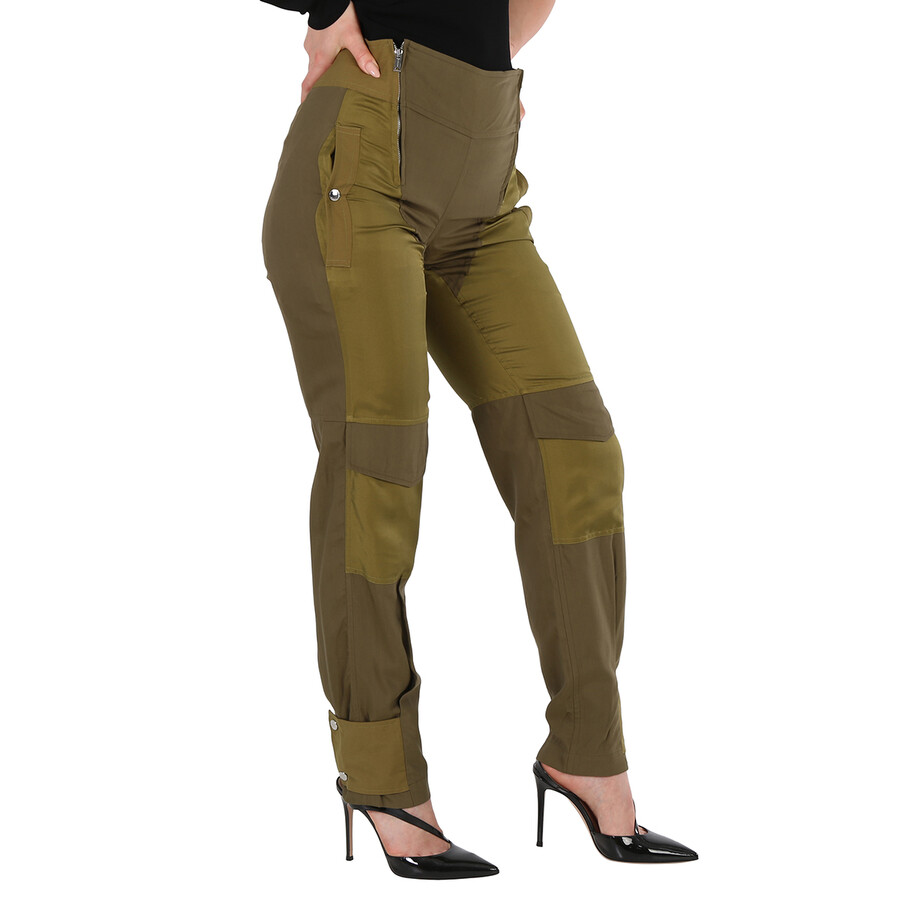 Shop Burberry Dark Seaweed Green Cargo Pants