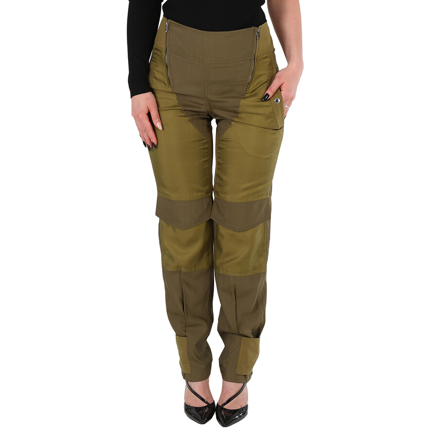 Burberry Dark Seaweed Green Cargo Pants In Green