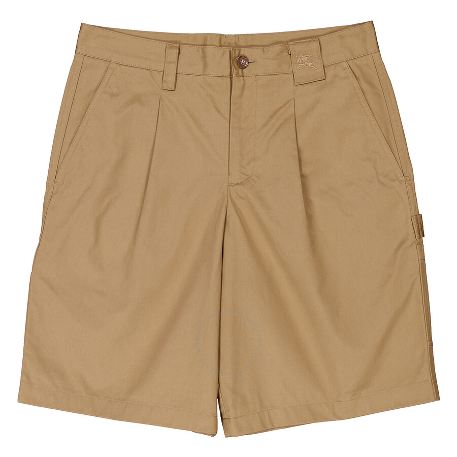 Burberry Ekd Cotton Cargo Shorts In Yellow