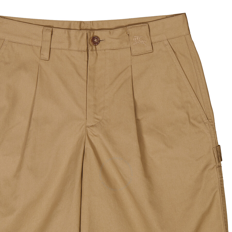 Burberry Ekd Cotton Cargo Shorts In Yellow